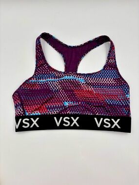 VSX Victoria's Secret Sports Bra Racerback Large Purple Blue